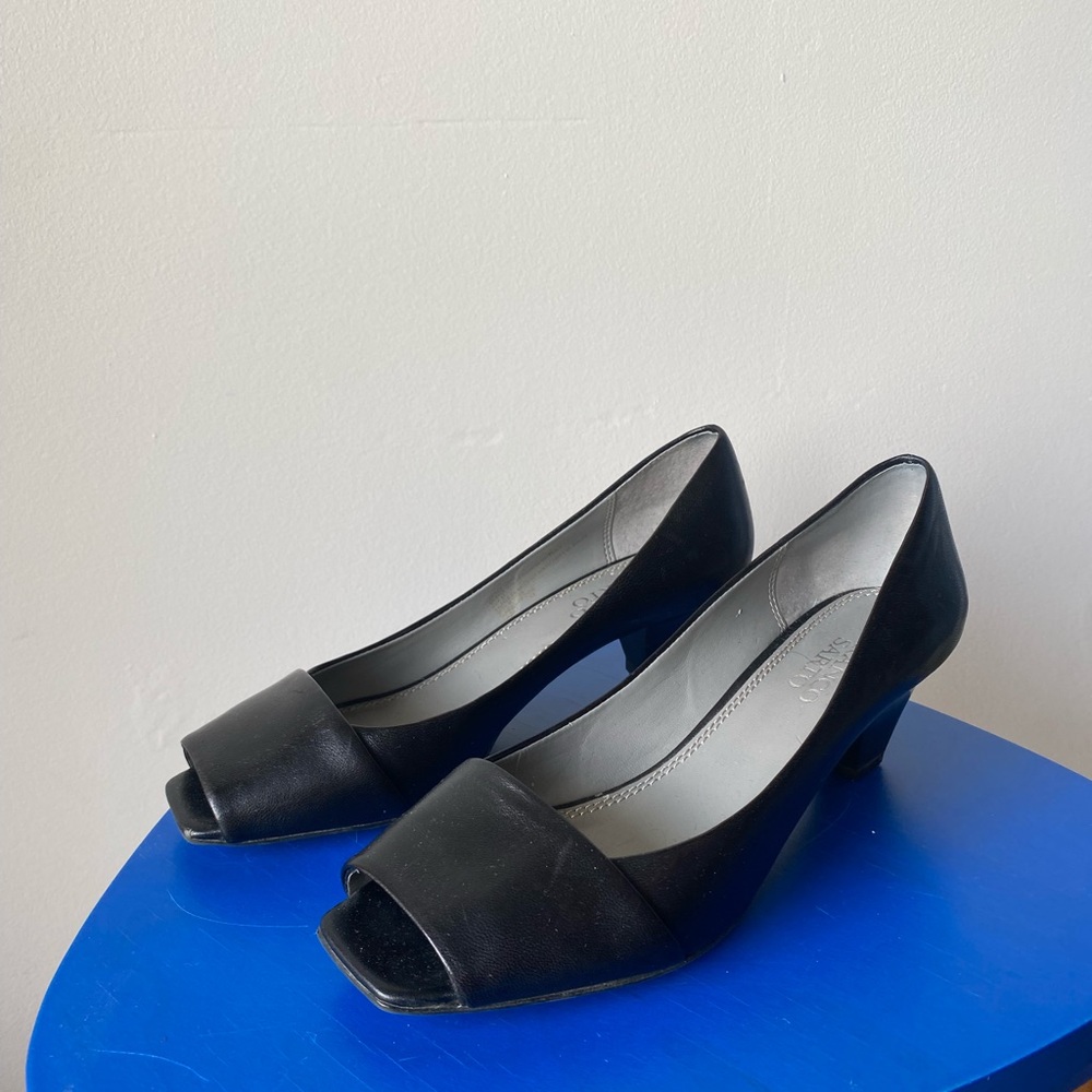 Franco sarto leather kitten heel black size 8